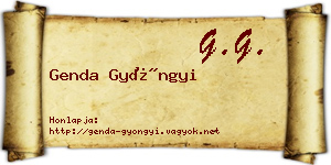 Genda Gyöngyi névjegykártya